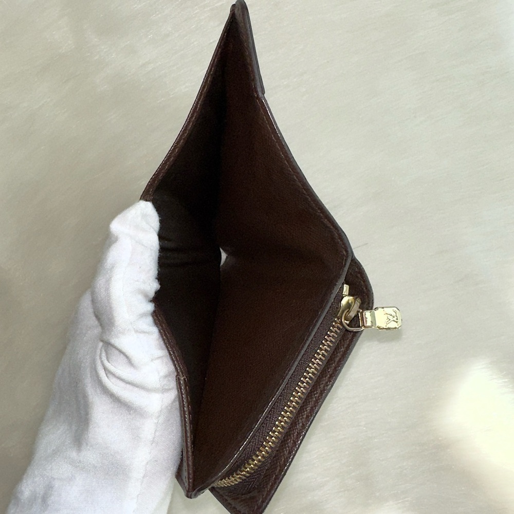 ✨Authentic LOUIS VUITTON Damier Ebene Compact Zip Bifold Wallet Brown - Picture 10 of 16